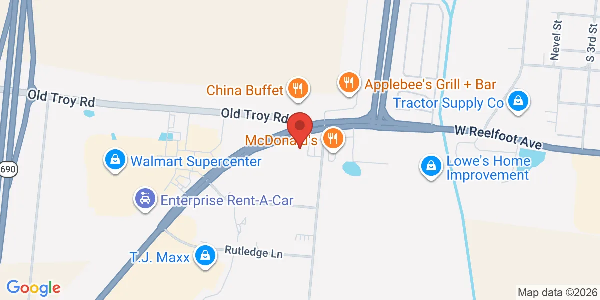 Map to 1210 W Reelfoot Ave, Union City, TN